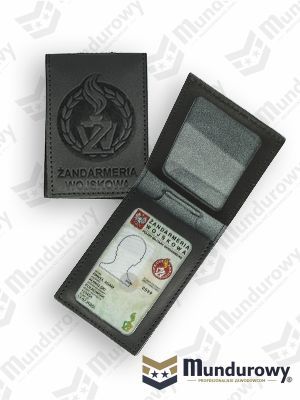 Zdjęcie przedstawiające Etui na legitymację ŻANDARMERIA WOJSKOWA, naturalna skóra