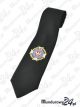 Krawat wiązany, haftowane logo OSP - czarny