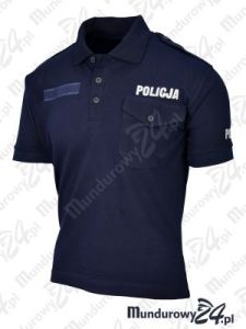 Koszulka polo służbowa POLICJA, napisy odblaskowe