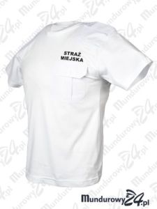Koszulka t-shirt z naramiennikami STRAŻ MIEJSKA, biała