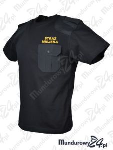 Koszulka t-shirt z naramiennikami STRAŻ MIEJSKA, czarna
