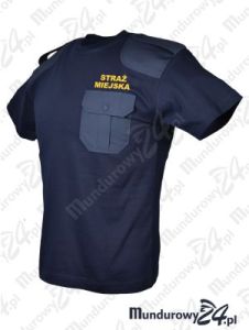 Koszulka t-shirt z naramiennikami STRAŻ MIEJSKA, granatowa
