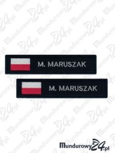 Imiennik haftowany z nazwiskiem, flaga Polski, POLICJA