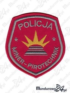 Emblemat Policja Miner-Pirotechnik - czerwony