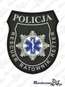 Naszywka 3D z PVC, Policja Ratownik