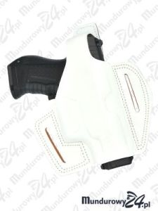 Kabura na pas, motyl zamknięty, skórzana do Walther P99 - biała