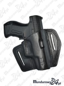 Kabura na pas, motyl otwarty, skórzana do Walther P99 - czarna