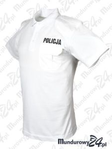 Koszulka polo mundurowa POLICJA, damska, biała
