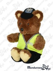Maskotka, Miś 24cm - prewencja, POLICJA, brązowy