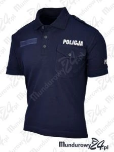 Zdjęcie przedstawiające Koszulka polo służbowa POLICJA, napisy odblaskowe