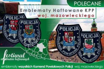 Emblematy haftowane dla wszystkich KPP woj. mazowieckiego