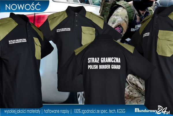 Koszulka polo służbowa STRAŻ GRANICZNA czarna