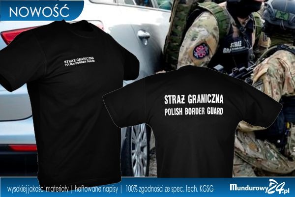 Koszulka t-shirt służbowa STRAŻ GRANICZNA czarna