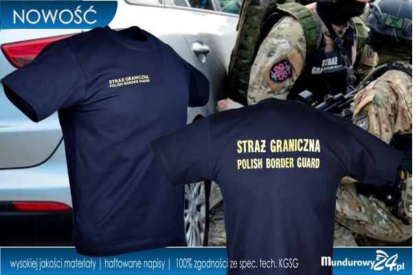 Koszulka t-shirt służbowa STRAŻ GRANICZNA granatowa